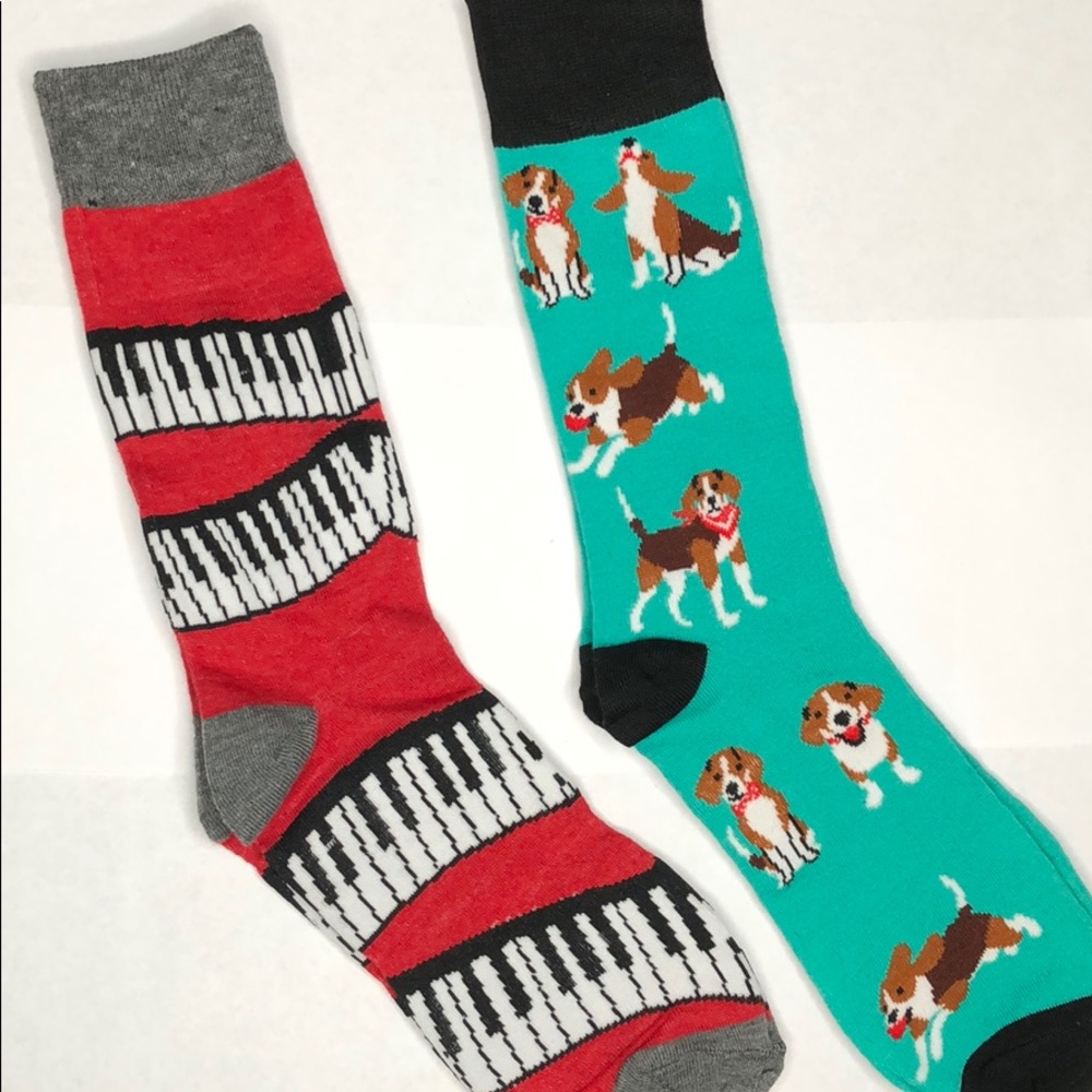 Men’s novelty socks PIANO hound dog
